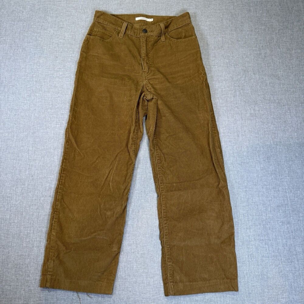 Levis Premium Baggy Dad Corduroy Pants Brown Sz 26 Grunge Preppy 24.5” Inseam
